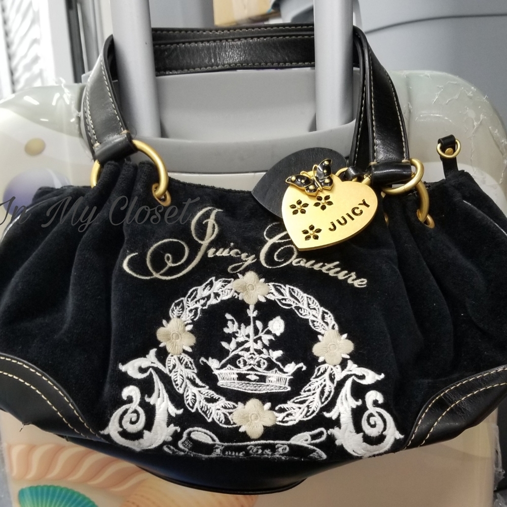 Juicy Couture black velvet handbag